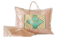 Satin Travel Pillow by Starlet Satin, Travel Pillow in "She's a Pistol! Pink"